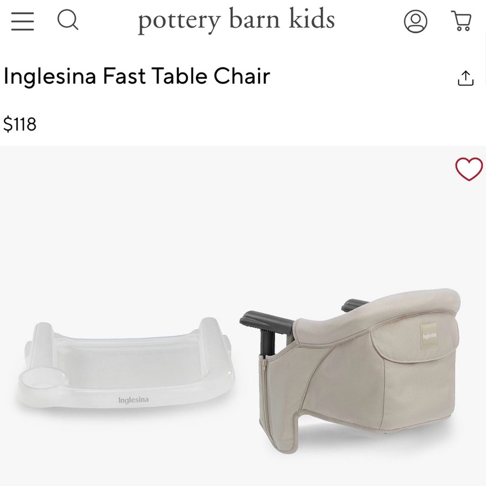 SOLD Inglesina Fast Table Chair in Beige
